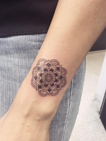 Wrist Mandala Tattoo For Women