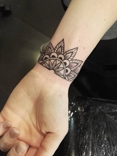 Wrist Mandala Tattoo For Women