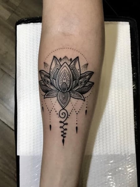 Mandala Lotus Flower Tattoo Men