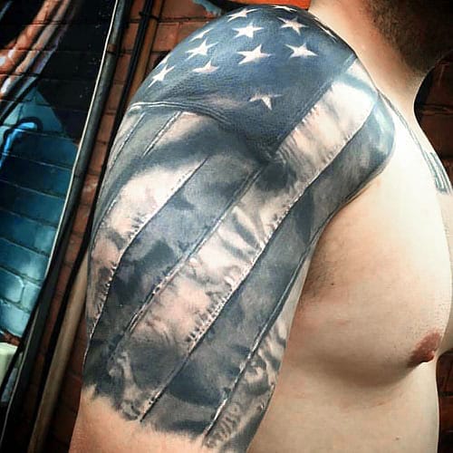 American Flag Half Sleeve Tattoo