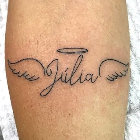 Angel Wings Name Tattoo 3