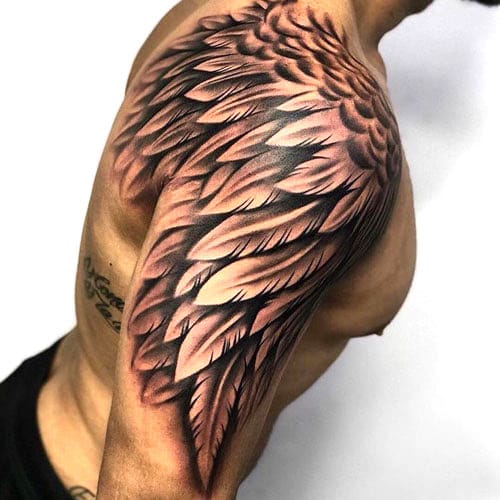 Angle Wings Half Sleeve Tattoo