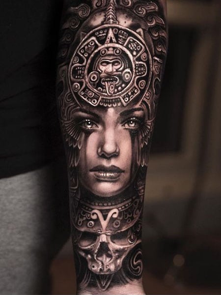 160 Aztec Tattoo Ideas for Men and Women  The Body is a Canvas  Aztec  tattoo designs Aztec warrior tattoo Aztec tattoo