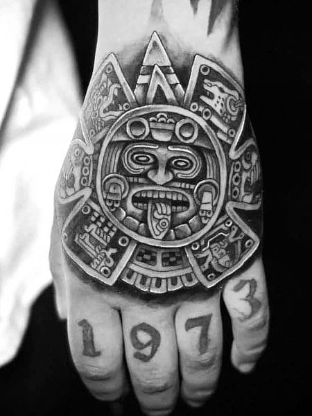 Aztec Hand Tattoo