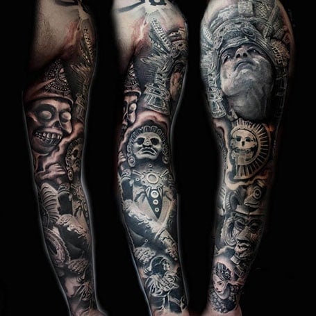 Aztec Sleeve Tattoo