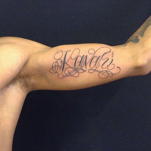 Bicep Name Tattoo 2