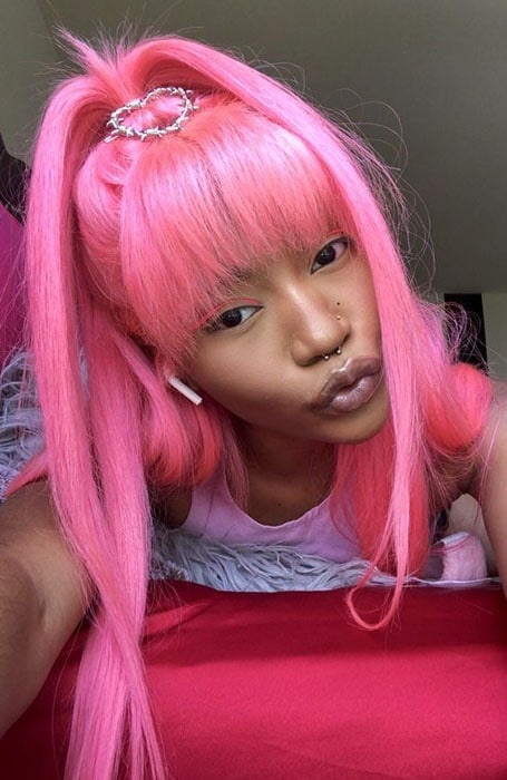 Bright Pink Hair With Bangs 