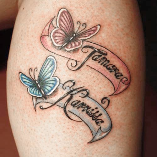 Butterfly Name Tattoo 2