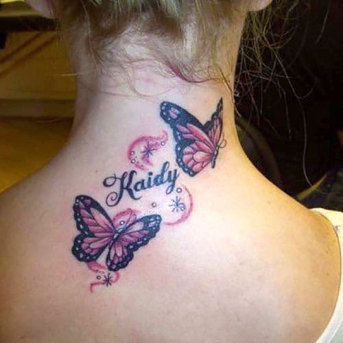 Butterfly Name Tattoo