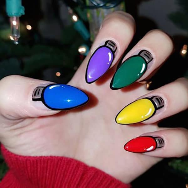 Christmas Lights Nails (1)