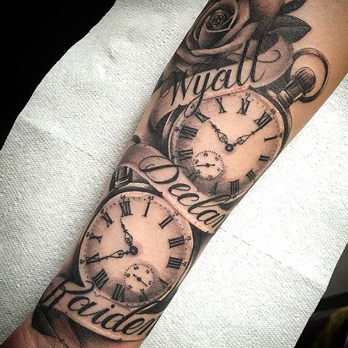 Clock Name Tattoo 2