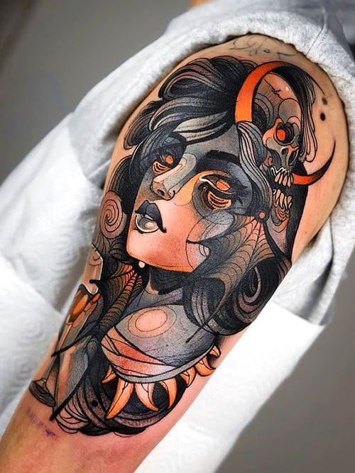 Colorful Half Sleeve Tattoo