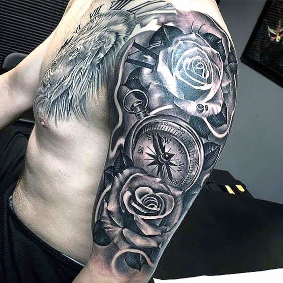 religious tattoos for men half sleeve