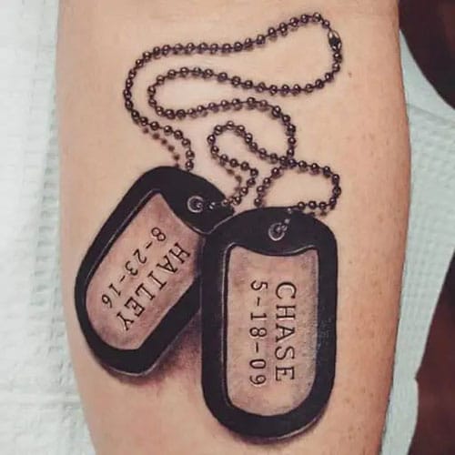 Dog Tag Name Tattoo 2