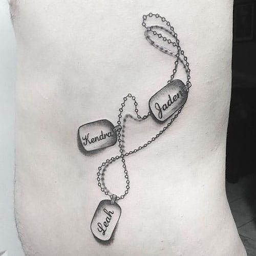 Dog Tag Name Tattoo