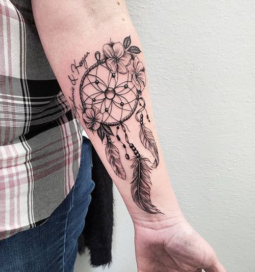 Dream Catcher Name Tattoo 2