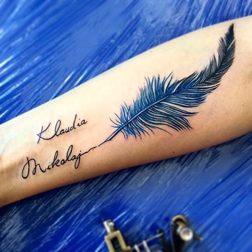 Feather Name Tattoo 2