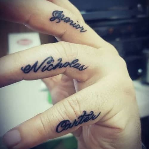 Finger Name Tattoo 2