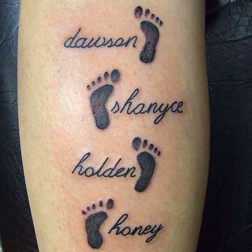 Footprint Name Tattoo
