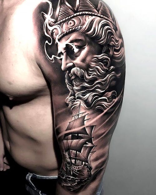 Greek God Half Sleeve Tattoo