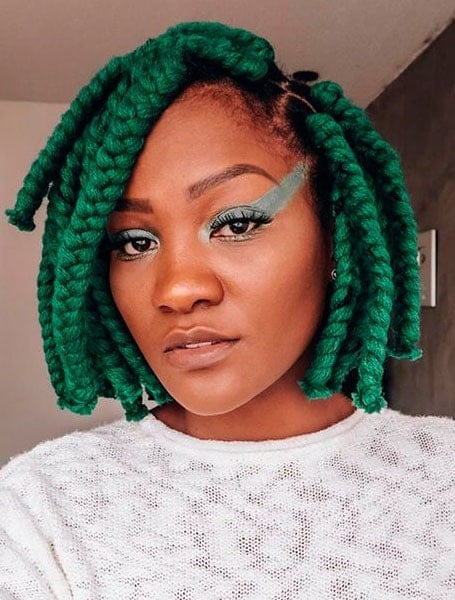 Green Box Braids Bob