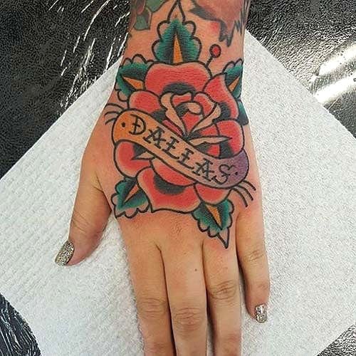 Hand Name Tattoo