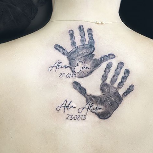 Handprint Name Tattoo 2