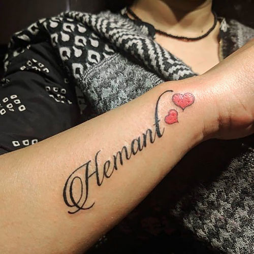 real heart tattoo designs with name