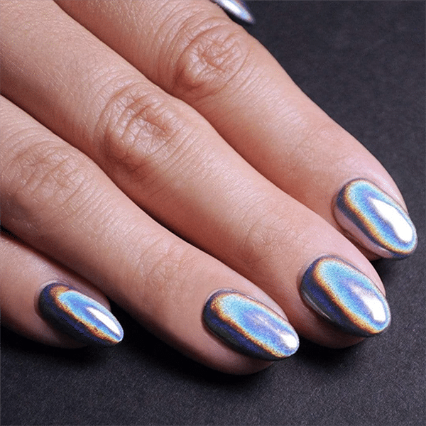 Holographic Winter Nails