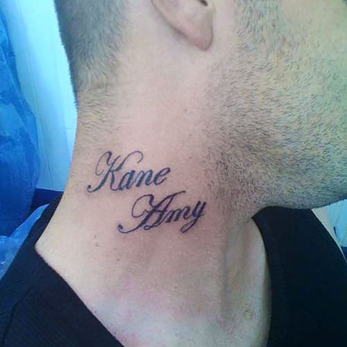 Neck Name Tattoo