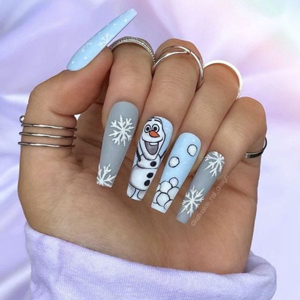 Olaf Christmas Nails