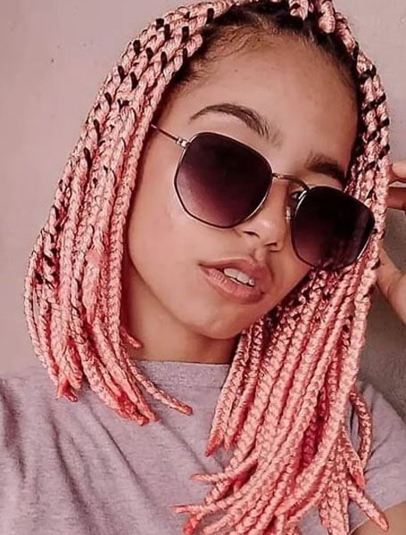 Pink Box Braids