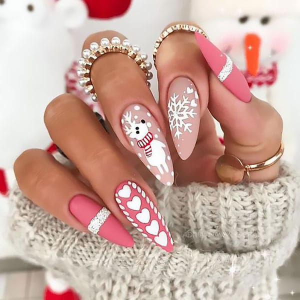 Pink Festive Nails