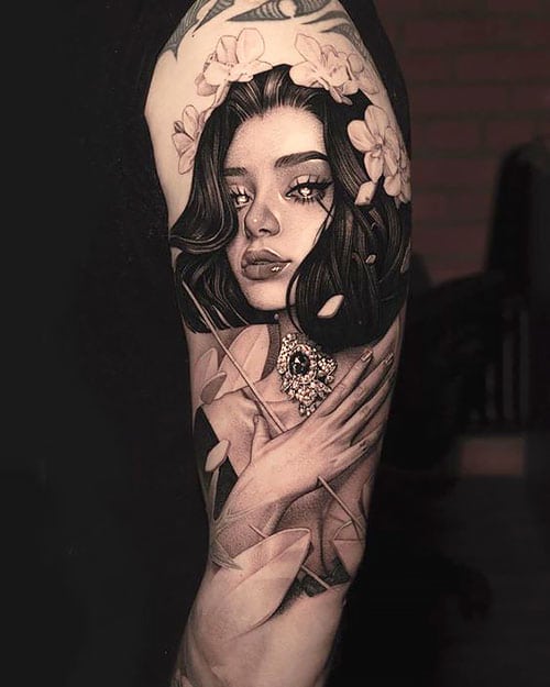 Portrait Half Sleeve Tattoo