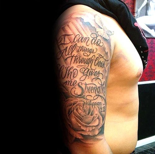 Quote Half Sleeve Tattoo