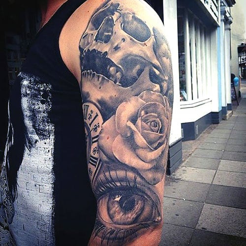 Rose Half Sleeve Tattoo