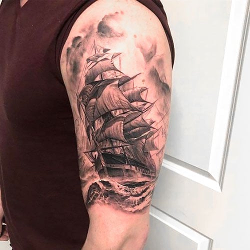 Ship Half Sleeve Tattoo (1)