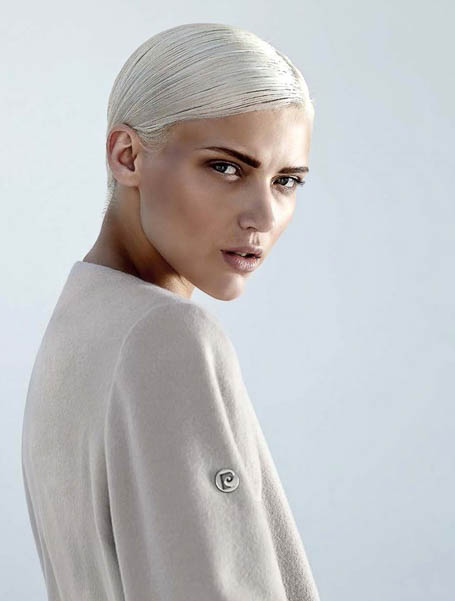 Slicked Back Platinum Blond Hair For Women