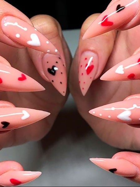 Stiletto Valentines Nails