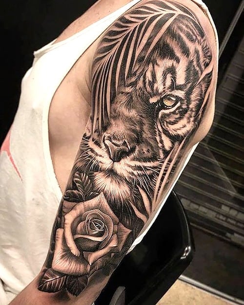 Tiger Half Sleeve Tattoo