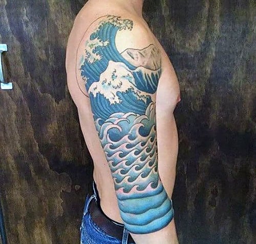 Wave Half Sleeve Tattoo