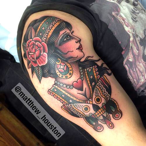 American Traditional Half Sleeve Tattoo