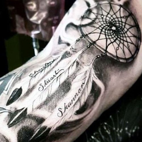 Dream Catcher Name Tattoo