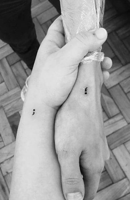 Semicolo Couple Tattoo