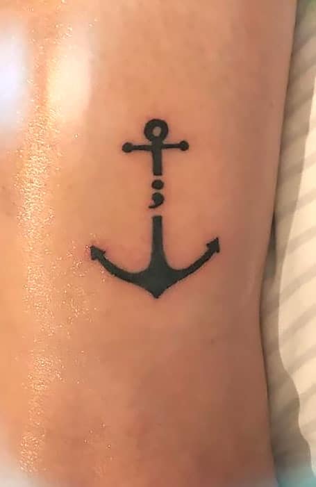 Semicolon Anchor Tattoo