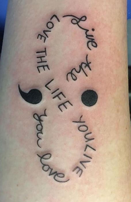 Semicolon Infinity Tattoo