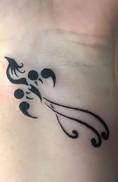 The Semicolon Project: The touching reason behind the punctuation mark  tattoos appearing on social media - World News - Mirror Online