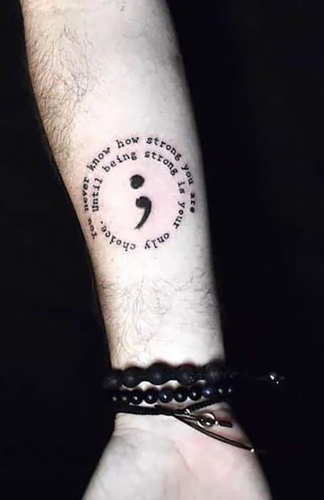 Semicolon Quote Tattoo