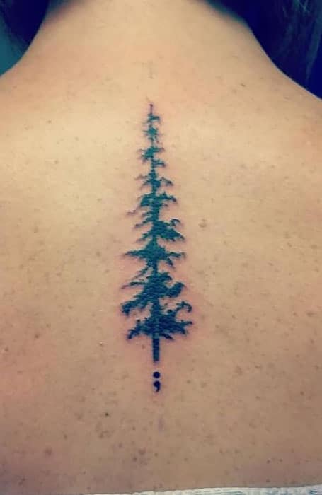 Semicolon Tree Tattoo