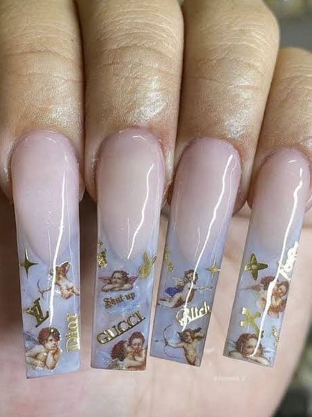 Angel Nails With Logos